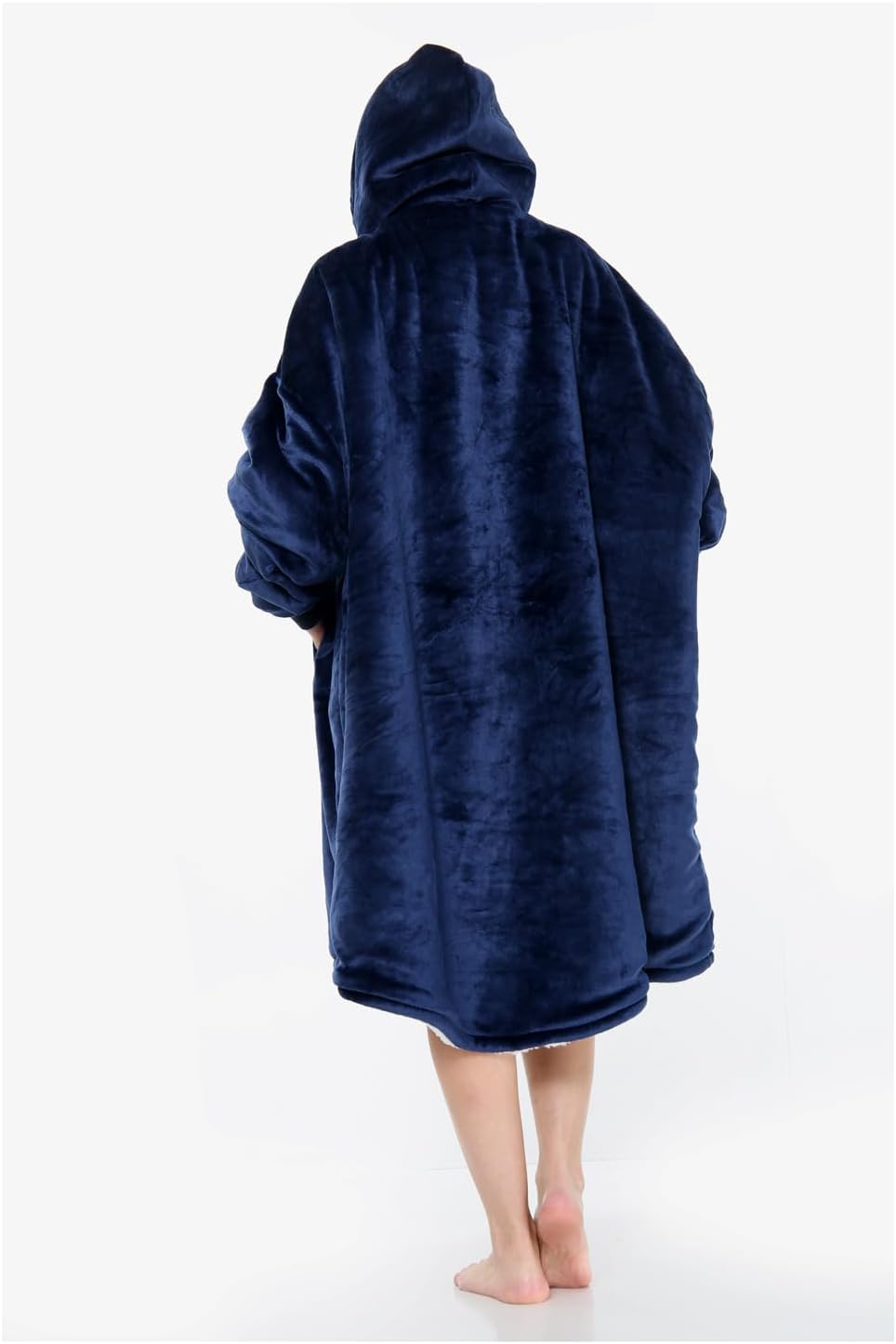 Oversized Hoodie Blanket Men Women, Ultra Soft Sherpa Fleece Warm Cosy Wearable Throw Sweatshirt Snuggle Oodies for Adults Teens with Big Pocket