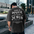 There Is Power In The Name Of Jesus Printed Men's Washed Tee