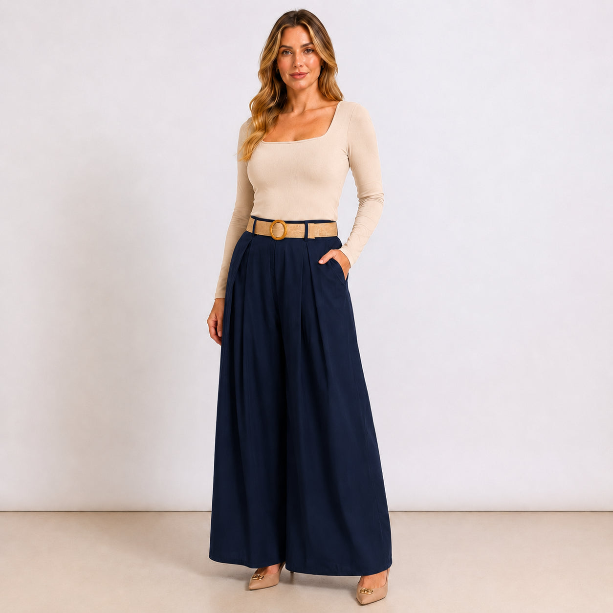 [2026.COUTURE] Pantaloni In Cotone Con Pince