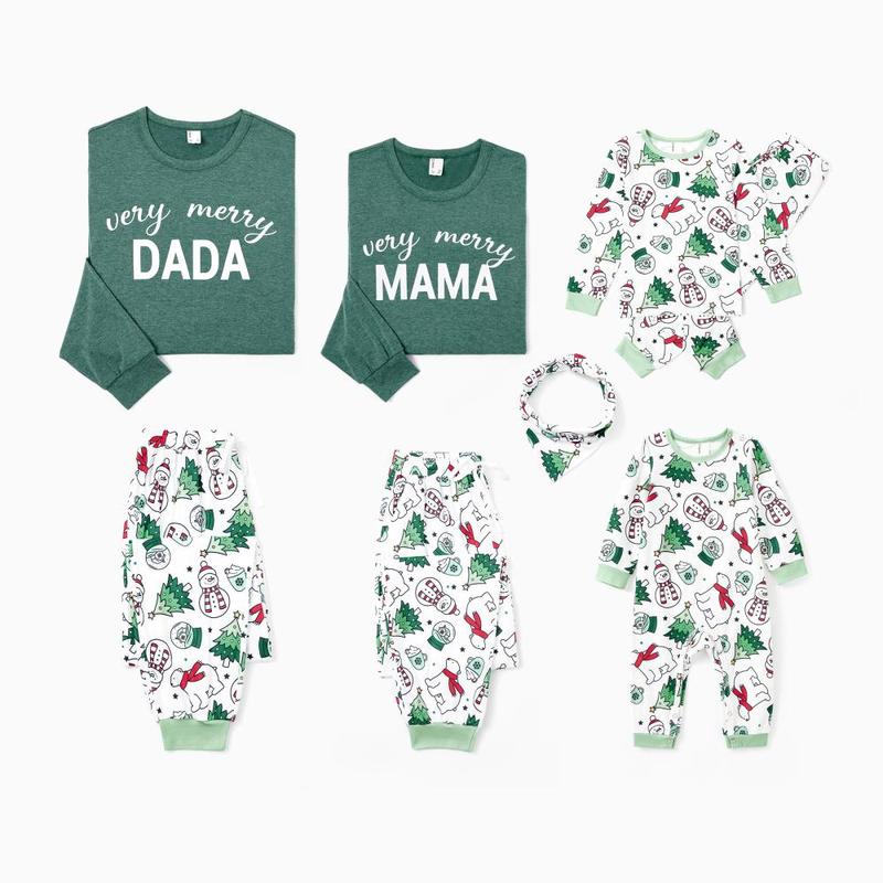 Christmas Pajamas Soft & Stretchy Family Matching  Long Sleeve Sets MAMA&DADA Patterned Sleepwear for Women Men Couples Adult Kids,Cute Pajama,Cozy Pajamas ,Flame Resistant,autumntok,wintertok,BFCM Early Bird