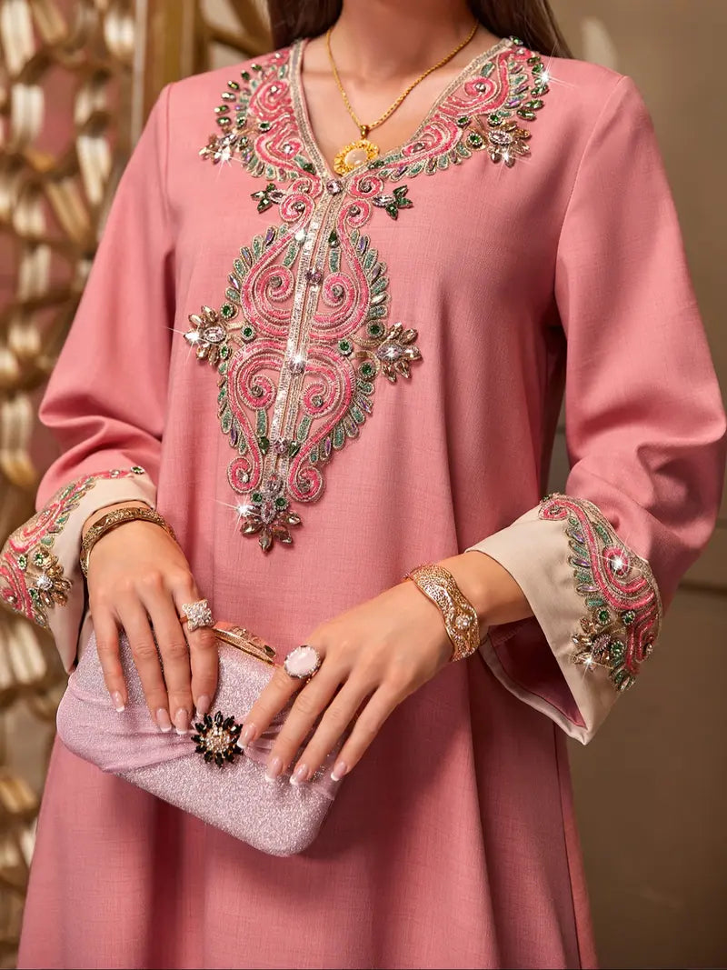 Elegant Embroidered Evening Gown Formal Wear, Elegant Party Dress, Classy Modest Dresses