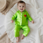 Mommy and Me Pajamas Christmas Family Matching Sleepwear Long Sleeve Lapel V Neck Button Down Tops and Elastic Waist Pants Loungewear