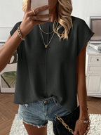 Women's Solid Color Sweater Vest, Casual Fashion Round Neck Knit Top for Summer, Fashion Women's Knitwear for Daily Wear