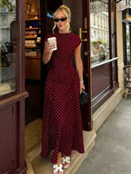 Sleeveless Slim-Fit A-Line Maxi Dress