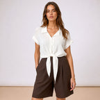 [2026.COUTURE] Camicia Annodata A Maniche Corte