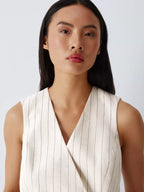 Women's 2-Piece Set (Striped or Solid Sleeveless Tank Top & High-Waisted Wide-Leg Trousers)