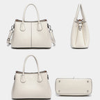 Women’s White Leather Top Handle Bag