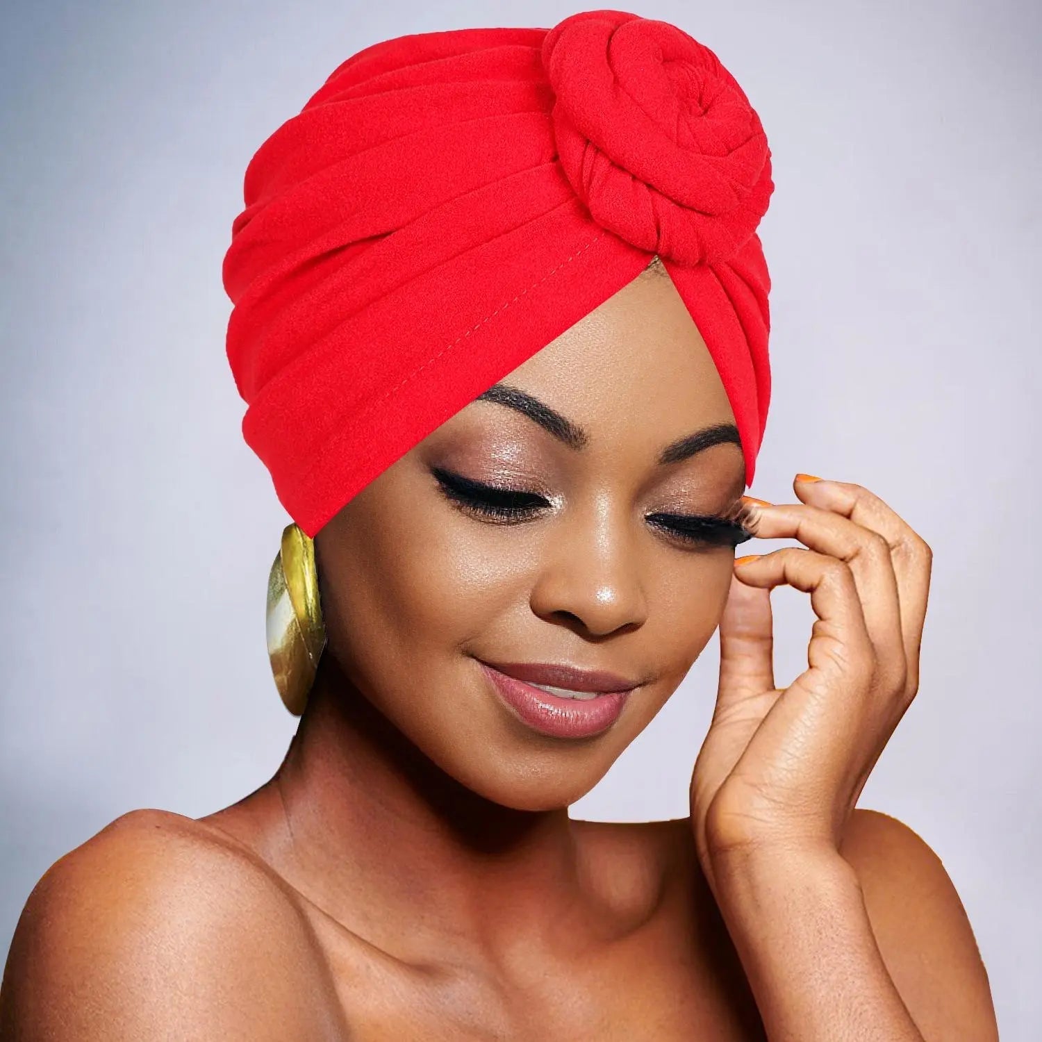 Women's Elegant Solid Color Flower Decor Turban Hat, Casual Trendy Head Wrap, Fashionable Clothes Accessories for Daily Use