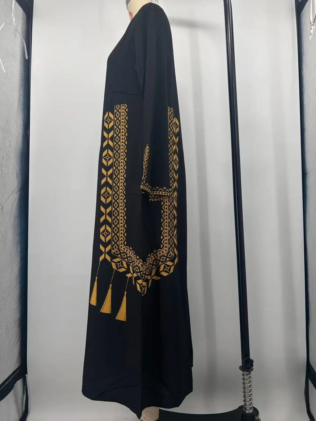Women's Digital Print Dress, Middle Eastern Style Woven Fabric Long Sleeve A-Line Dress, Fitted Casual Fashion for Spring & Fall Seasons, Womenswear