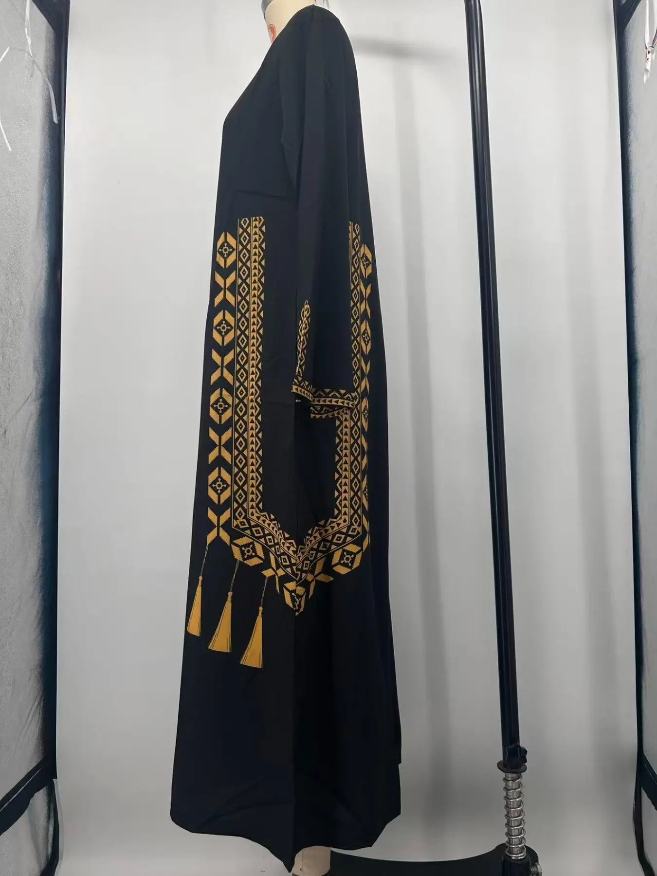 Women's Digital Print Dress, Middle Eastern Style Woven Fabric Long Sleeve A-Line Dress, Fitted Casual Fashion for Spring & Fall Seasons, Womenswear