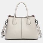 Women’s White Leather Top Handle Bag
