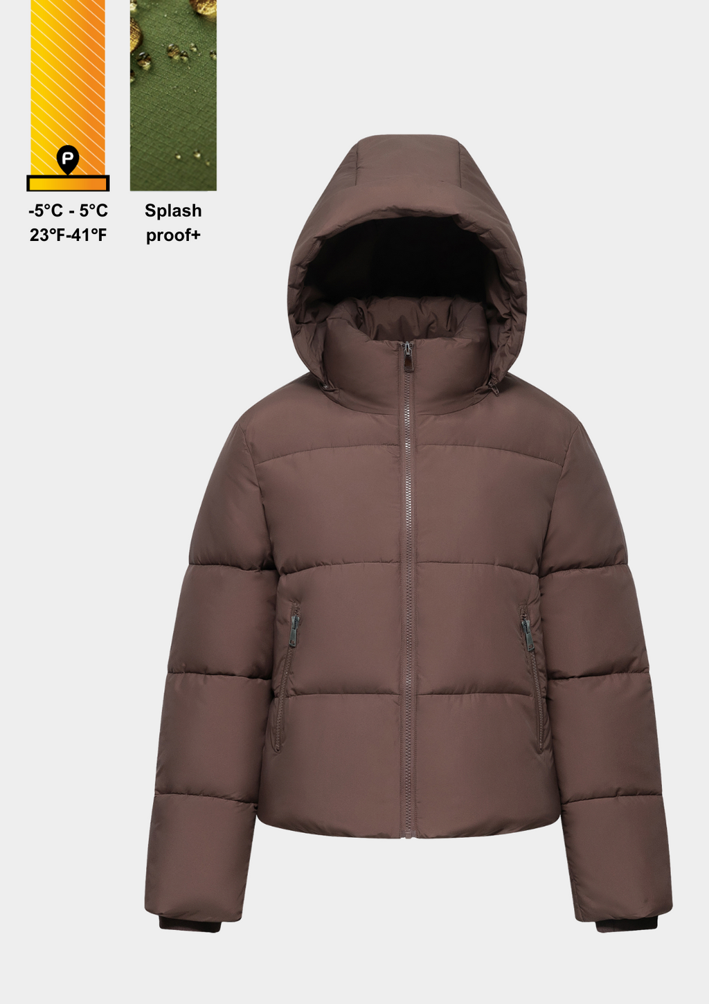 Detachable hooded down jacket