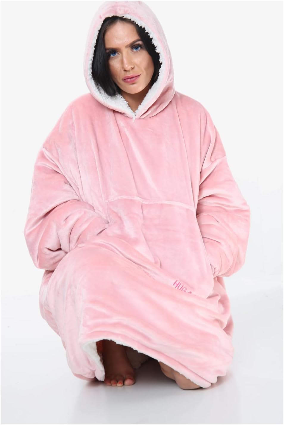 Oversized Hoodie Blanket Men Women, Ultra Soft Sherpa Fleece Warm Cosy Wearable Throw Sweatshirt Snuggle Oodies for Adults Teens with Big Pocket
