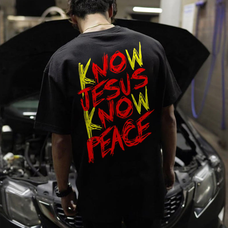 Know Jesus Know Peace Printed Men's T-shirt