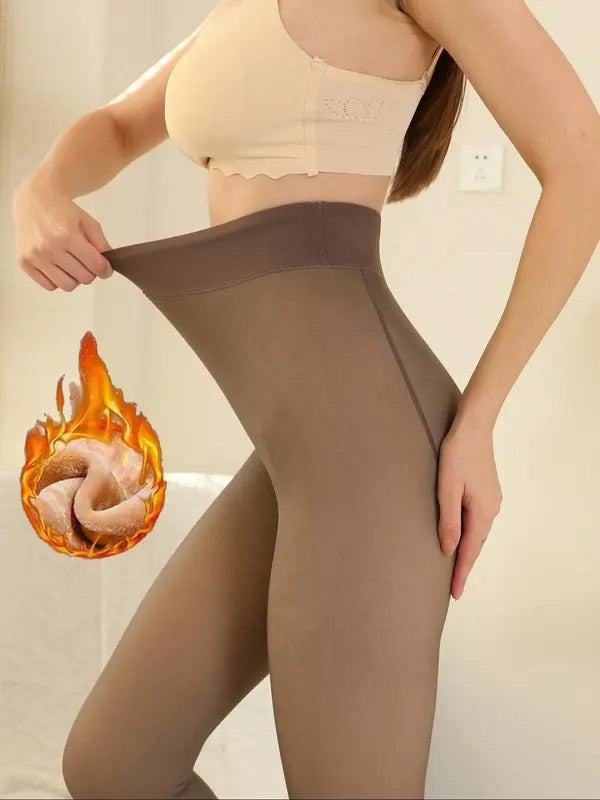 NEW COMPRESSION BAND & ONE SEAM OPTION! THE ORIGINAL MAGIC FLEECE LINED LEGGINGS - XXS TO 3XL - 4 SHADES - CLOSED FOOT - Fleece Tights Available in Plus Size and Light to Brown Fur