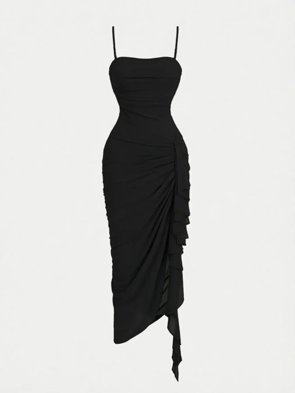 Women's Floral Print Ruched Asymmetrical Hem Dress