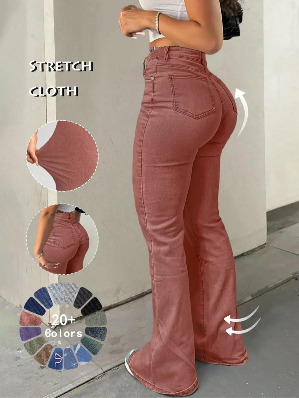 Y2K Women's High Waist Flare Leg Jeans,Casual Button Fly Pocket Design Bell Bottom Denim,Women's Bottoms for Daily Wear,000 Jeans,Fashionable And Versatile Women's Jeans,Suitable For Spring,Summer,Autumn And Winter