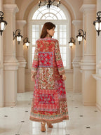 Bohemian Print Beaded Kaftan Dress, Long Evening Abaya Style Jalabiya, New Middle Eastern Women Fashion, Elegant Party Wear, Ethnic Print Kaftan