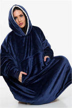 Oversized Hoodie Blanket Men Women, Ultra Soft Sherpa Fleece Warm Cosy Wearable Throw Sweatshirt Snuggle Oodies for Adults Teens with Big Pocket