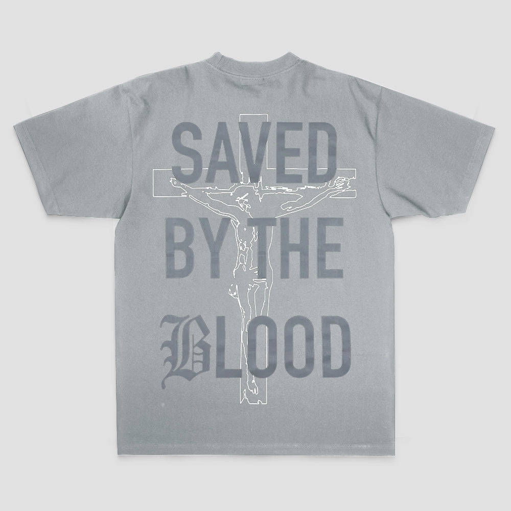 Saved By The Blood Printed Men's T-shirt