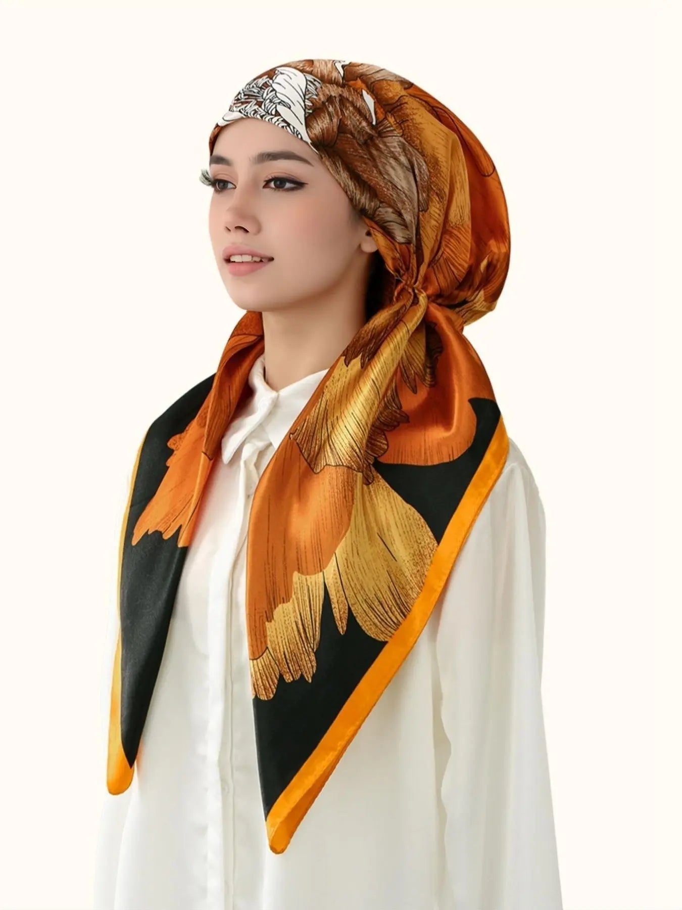 Elegant Satin Hijab Scarf, Soft Breathable Fabric, Easy Sweat Absorption, Perfect for Daily Wear, Elastic Fit Design, Head Scarf