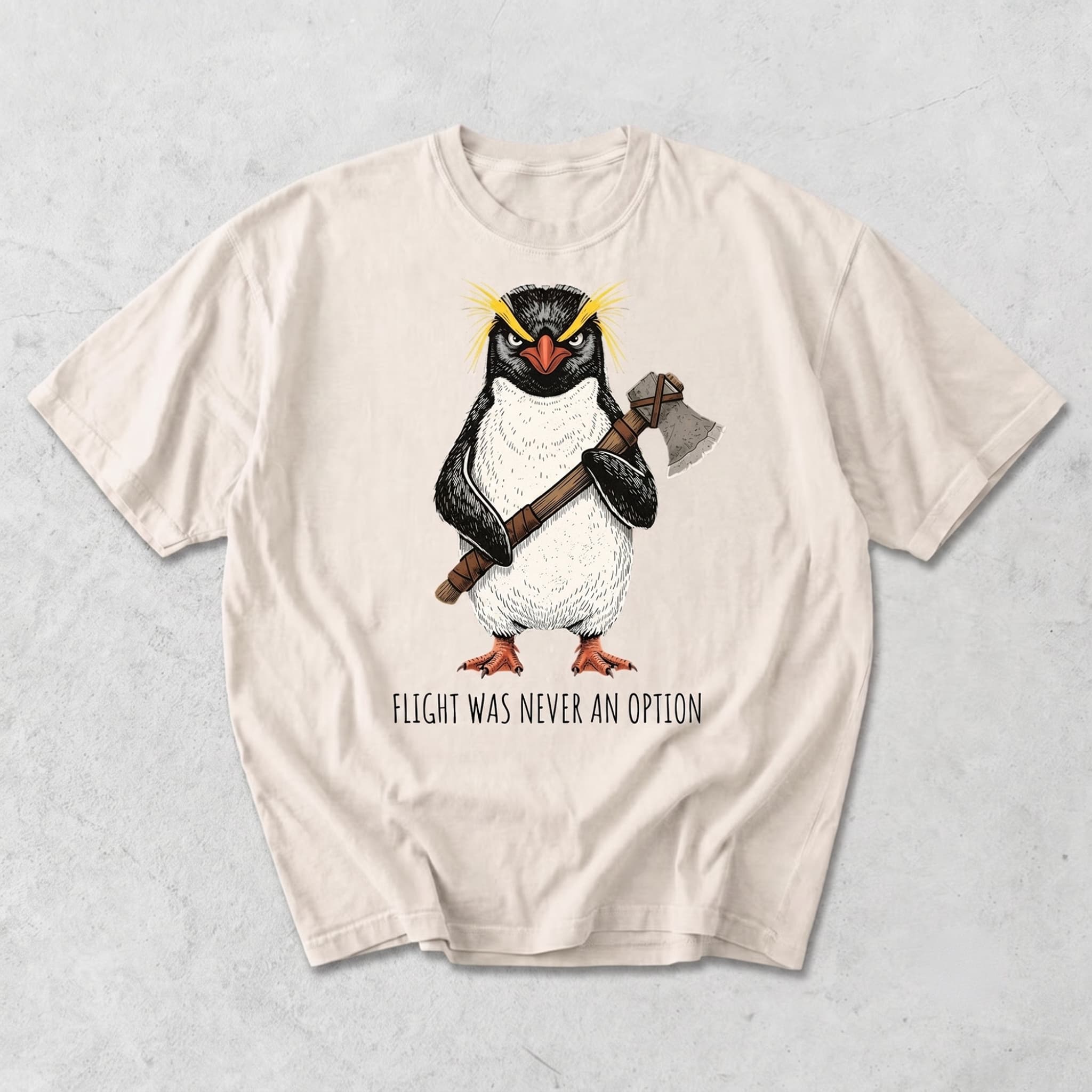 Flight Was Never an Option Comfort Penguin Meme T-shirt