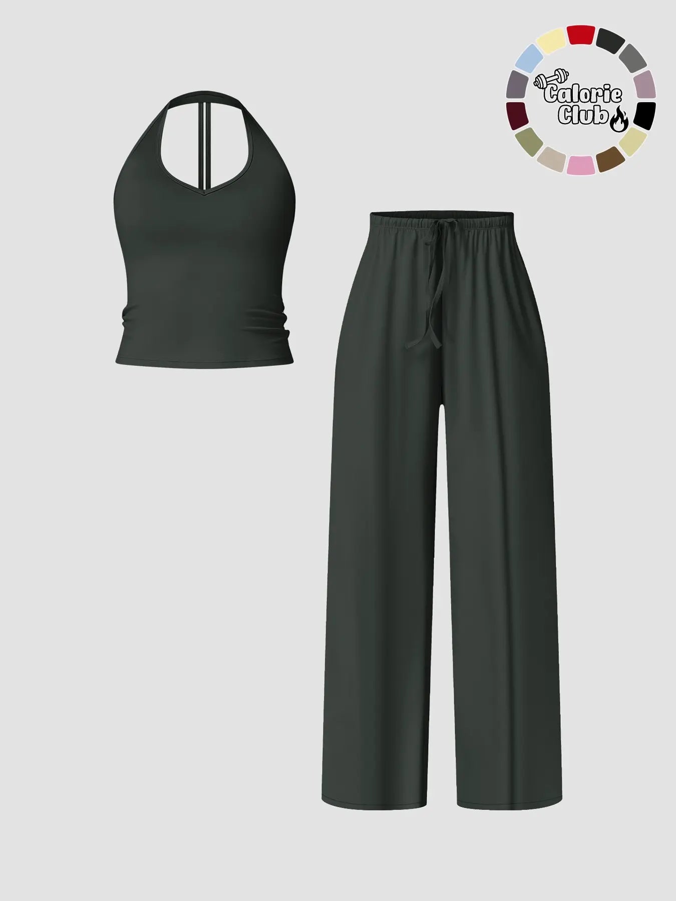 Women's Quick-Dry Sports Tank Top, Casual High-Waisted Bell Bottoms