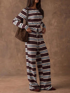 Women's Striped Knit Two-Piece Set
