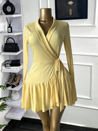 Women's Tie-Dye Print Flare Long Sleeve Dress