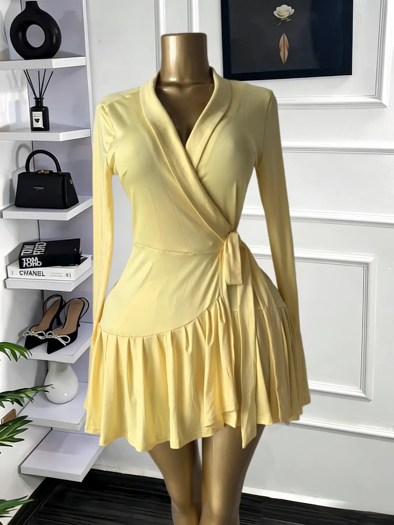Women's Tie-Dye Print Flare Long Sleeve Dress