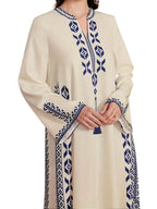 Women's Digital Print Dress, Middle Eastern Style Woven Fabric Long Sleeve A-Line Dress, Fitted Casual Fashion for Spring & Fall Seasons, Womenswear