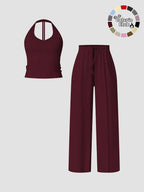 Women's Quick-Dry Sports Tank Top, Casual High-Waisted Bell Bottoms