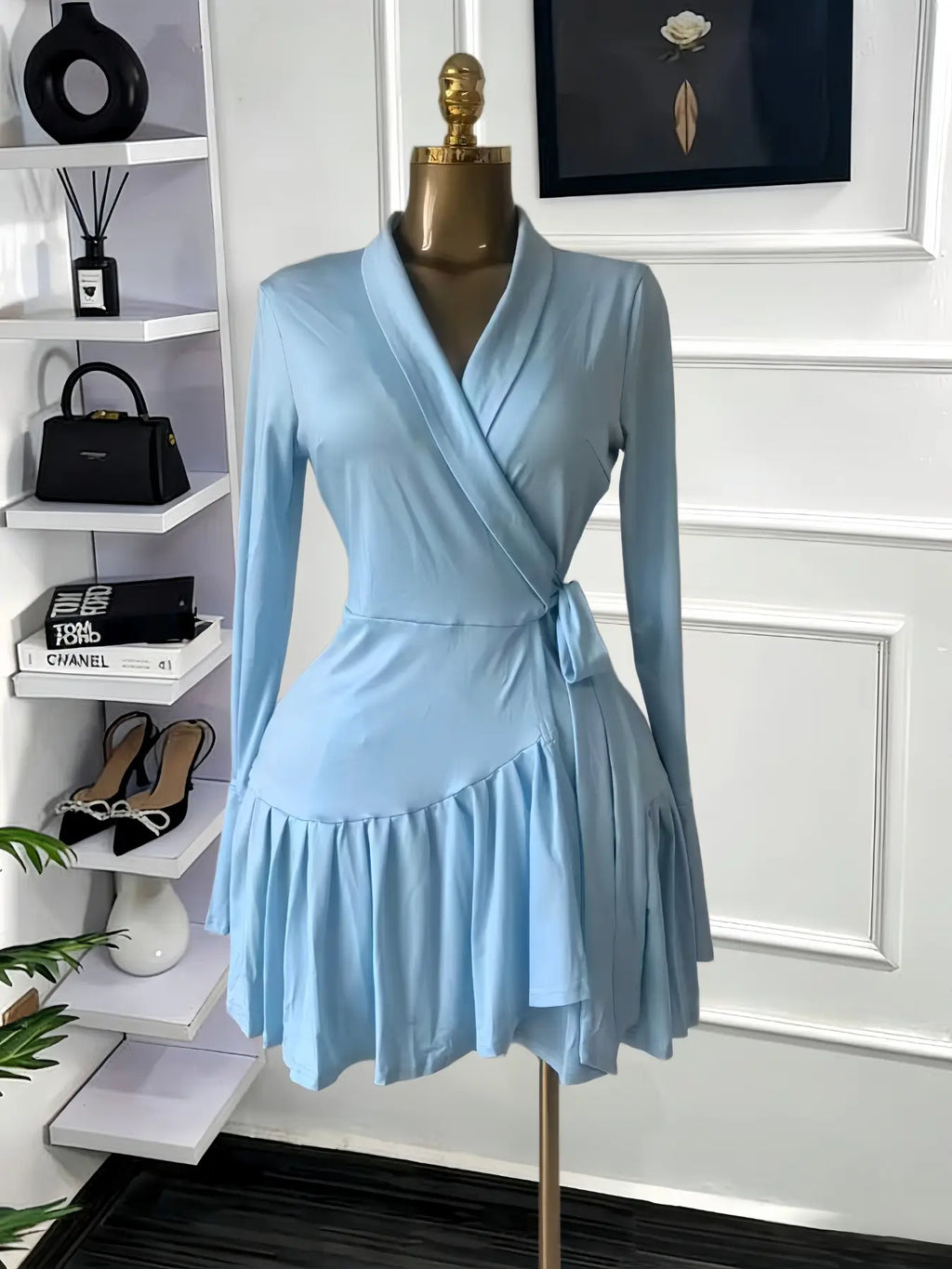 Women's Tie-Dye Print Flare Long Sleeve Dress