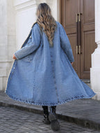 Women's Fall Winter Basic Chic Fashion Long Denim Jacket
