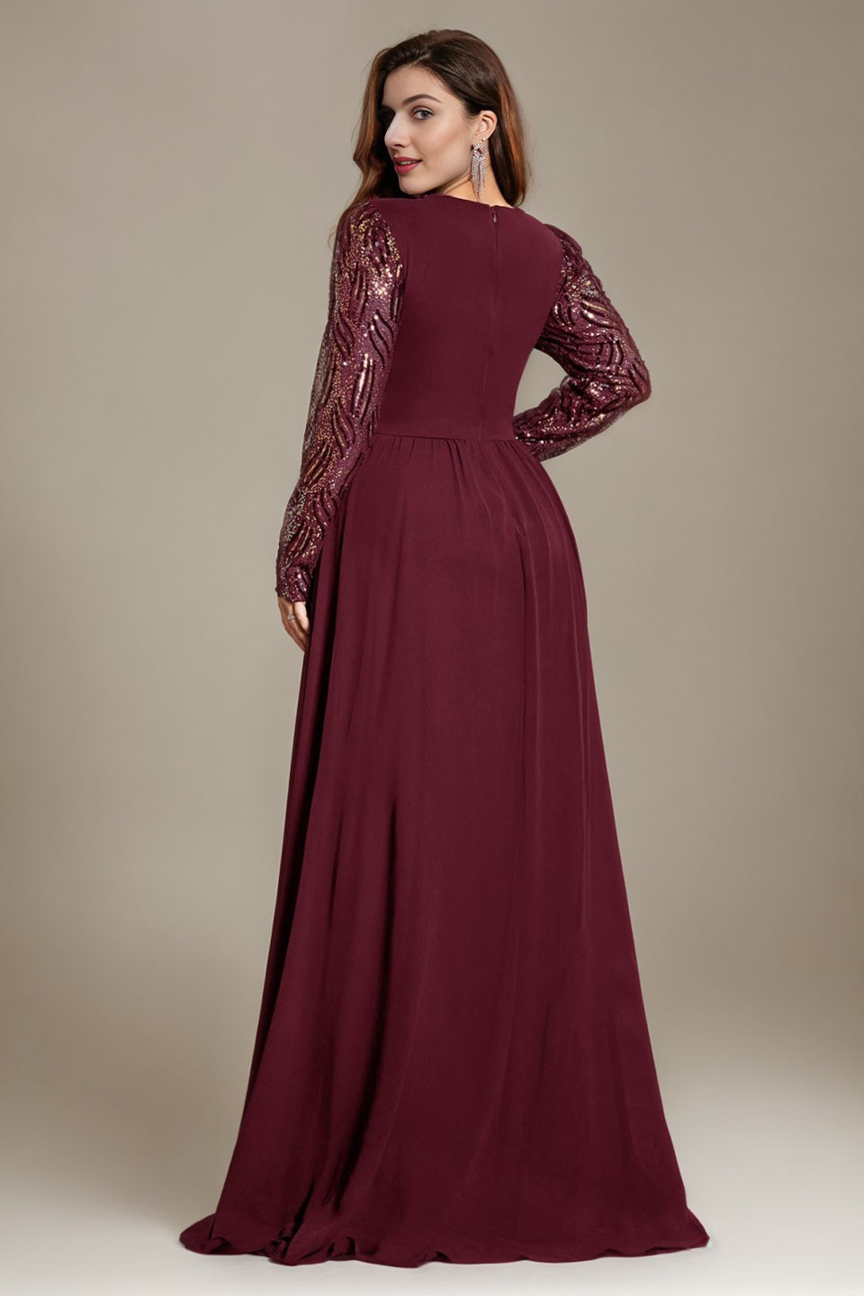 Curveins Plus Size V-Neck Sequin Bodycon Maxi Dress