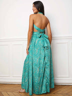 Robe longue multi-portés à imprimé cachemire