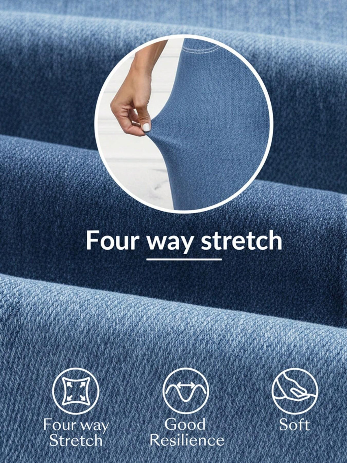 Women's High-Waisted Compression Denim Long Pants