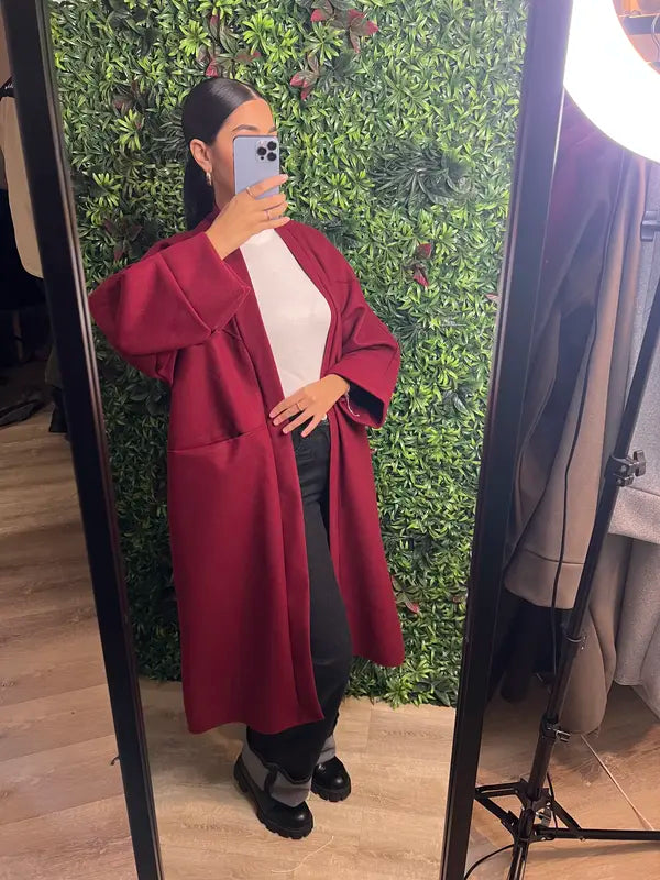 Women's long trench coat, original casual style long-sleeved jacket