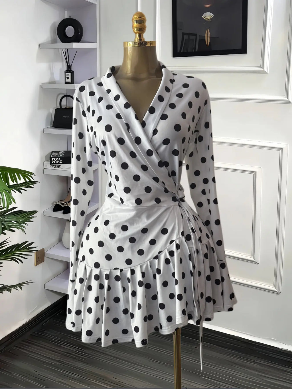 Women's Tie-Dye Print Flare Long Sleeve Dress