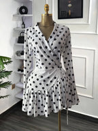 Women's Tie-Dye Print Flare Long Sleeve Dress