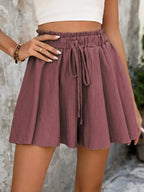 Women's All Over Print Knot Front Shorts