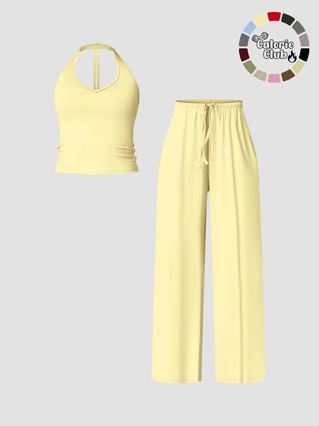 Women's Quick-Dry Sports Tank Top, Casual High-Waisted Bell Bottoms