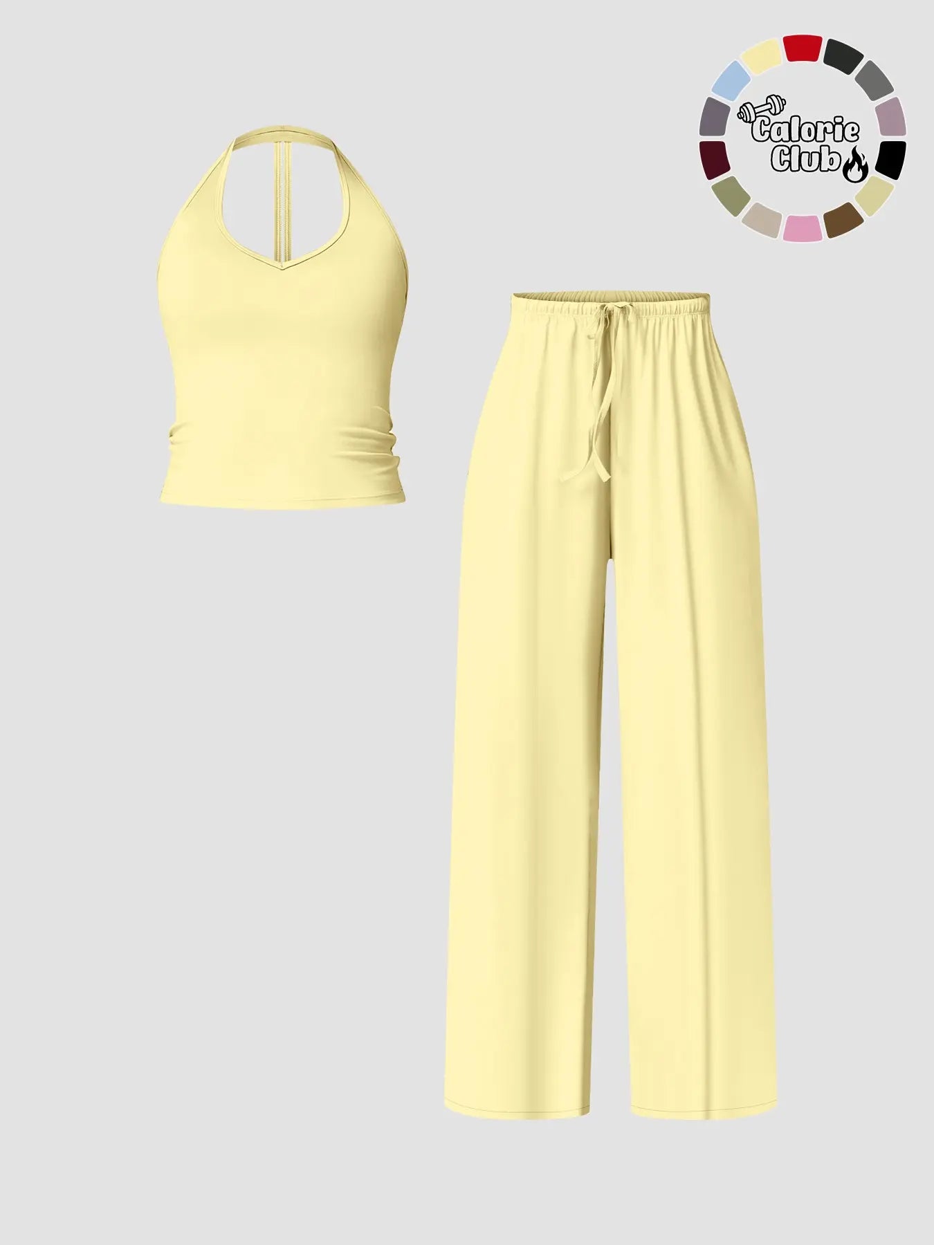 Women's Quick-Dry Sports Tank Top, Casual High-Waisted Bell Bottoms