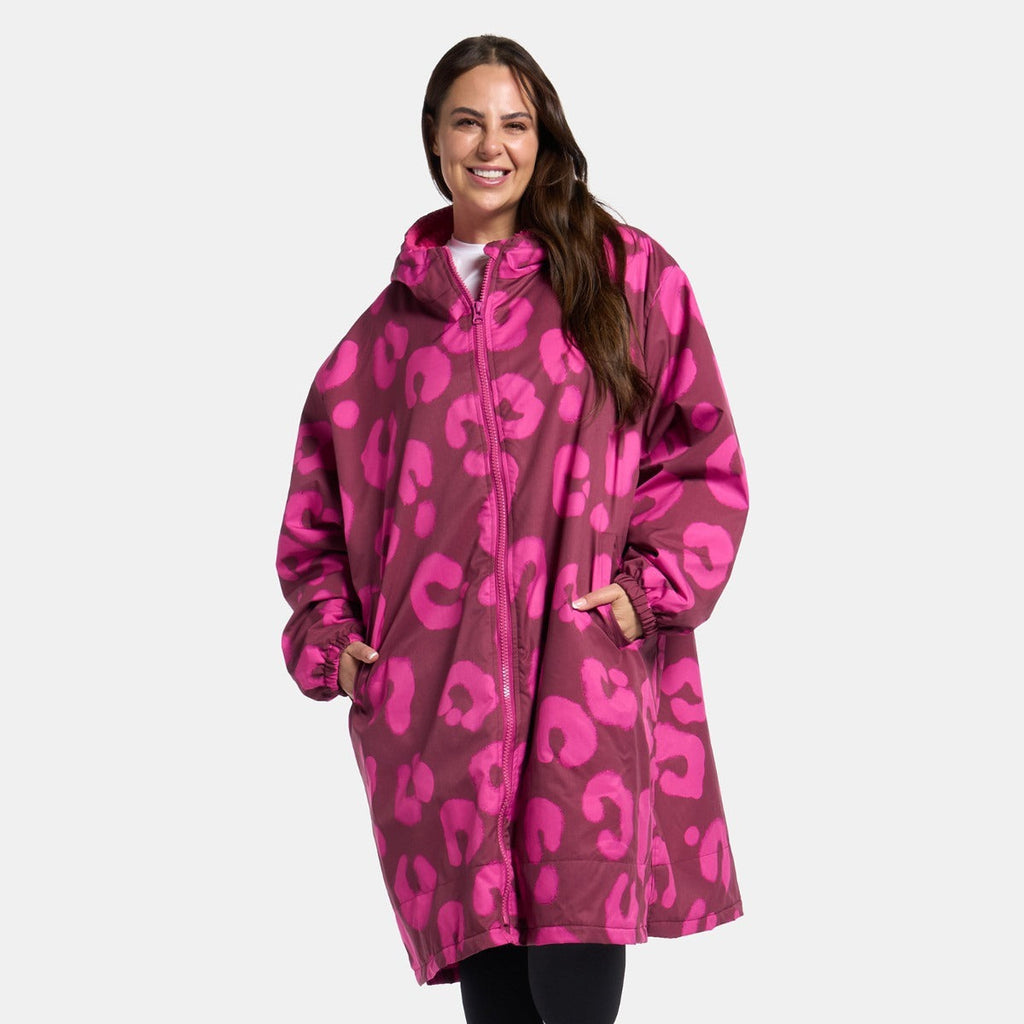 Drying Robe Waterproof Wind Resistant Changing Robe Soft Sherpa Fleece Lined Oversized Hooded Long Sleeve Coat Jacket for Kids Adults Men Women Surfing Beach Swimming Keep Dry