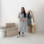 Womens Trench Belted Buttoned Coat