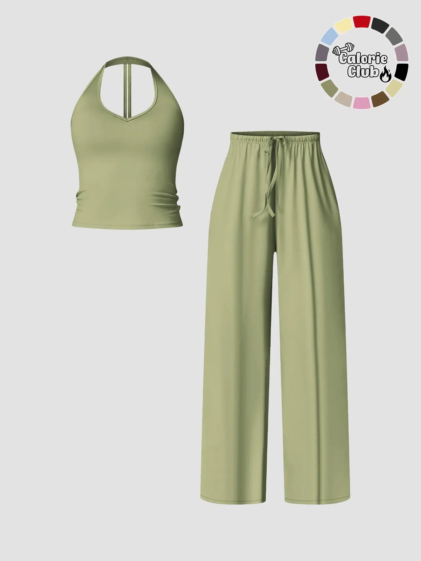 Women's Quick-Dry Sports Tank Top, Casual High-Waisted Bell Bottoms