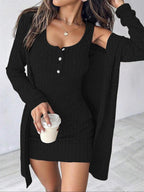 Women's Striped Dress Set, Casual Style, Comfortable Fabric, Fashion Design, Perfect for Daily Wear, Clothes