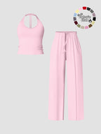 Women's Quick-Dry Sports Tank Top, Casual High-Waisted Bell Bottoms