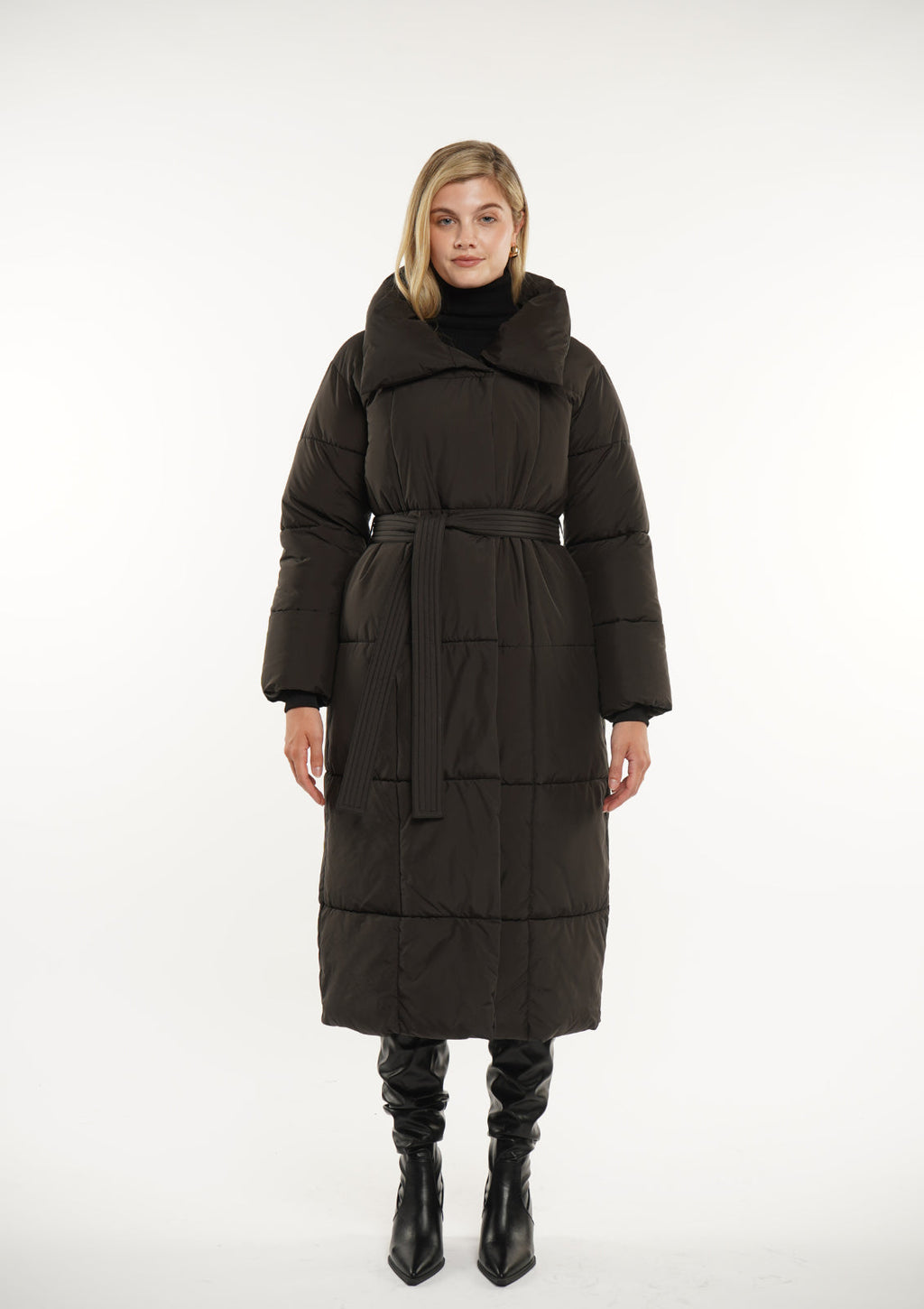 Extra Long Length Belted Button Jacket Splashproof