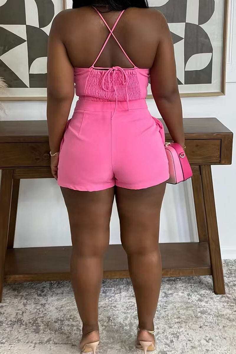 Women's Cropped Vacation Camisole With 3d Floral Appliqué Or Loose Fitting Trousers